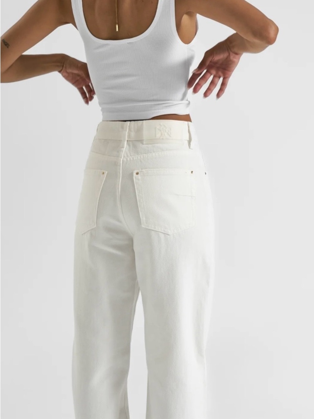 Women's High-Rise White Straight-Leg Jeans